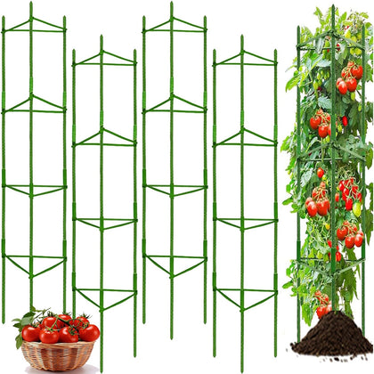 66Inch Tall Tomato Cage for Garden, 4Pack Plant Support Heavy-Duty Garden Stakes, Tomato Trellis for Potted Plants