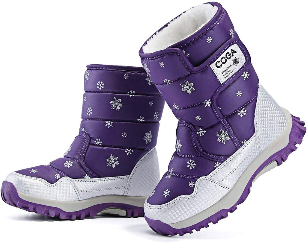 Girls Boys Snow Boots Winter Outdoor Waterproof Slip Resistant Cold Weather Shoes (Toddler/Little Kid/Big Kid)