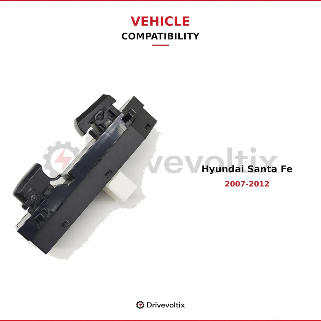 Passenger/Front Right Side Power Window Switch Compatible with Hyundai Santa Fe 2007-2012, Replaces OEM 93575-2B000, 935752B000