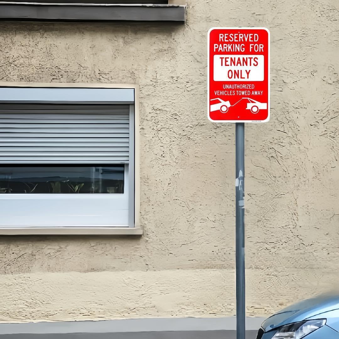 Large Reserved Parking Sign, Tenants Parking Only Sign, 18"x 12" .040 Rust Free Aluminum – Reflective, UV Protected