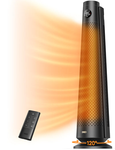 Space Heater Large Room, 120° Oscillation, 30" Heaters with Remote