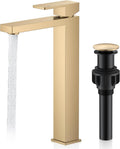Champagne Bronze Vessel Sink Faucet 1 Handle, Tall Bathroom Faucet