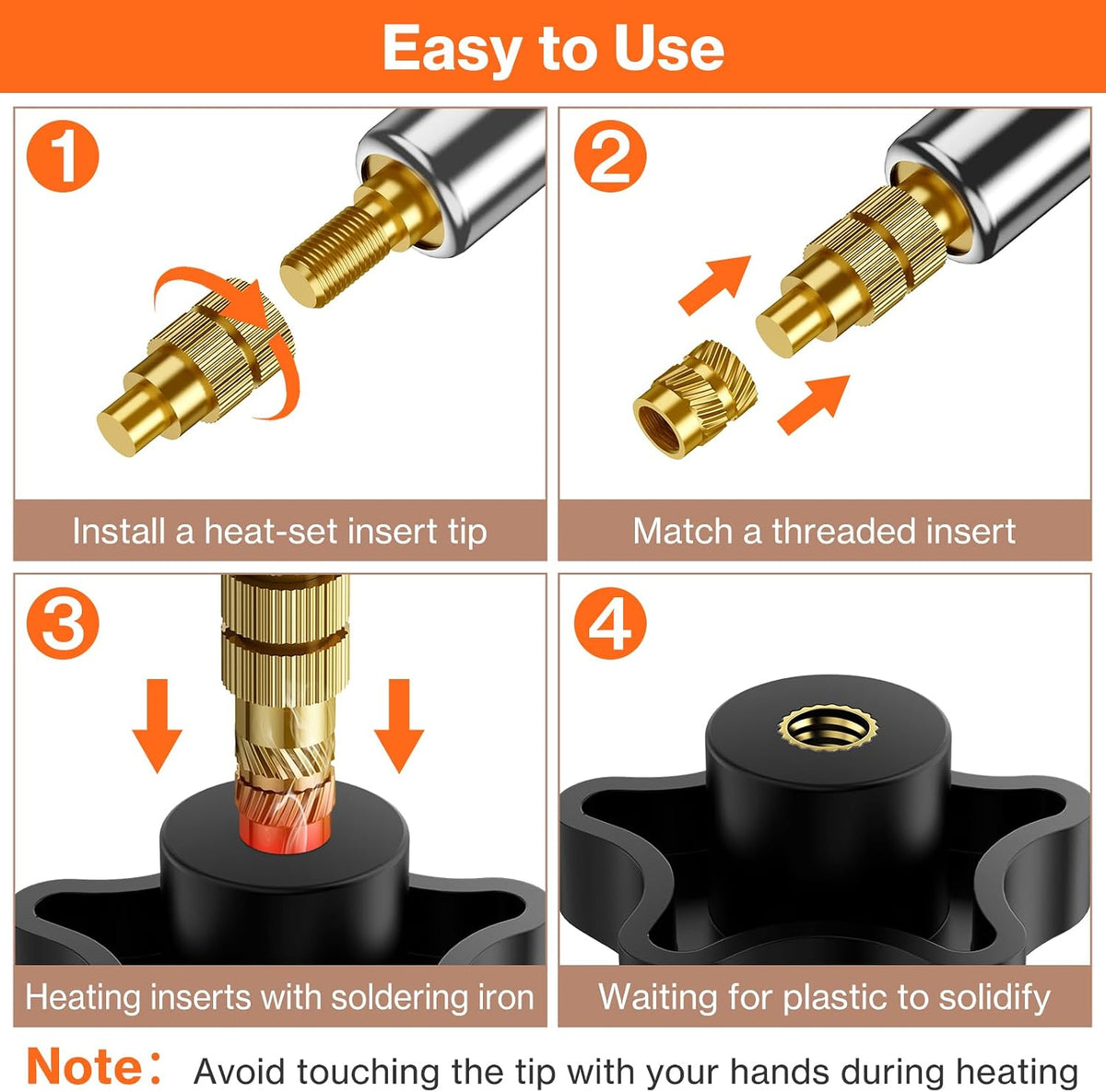 Preciva Threaded Inserts Screw Kit, M3 Heat Set Insert Tool for 3D Printing