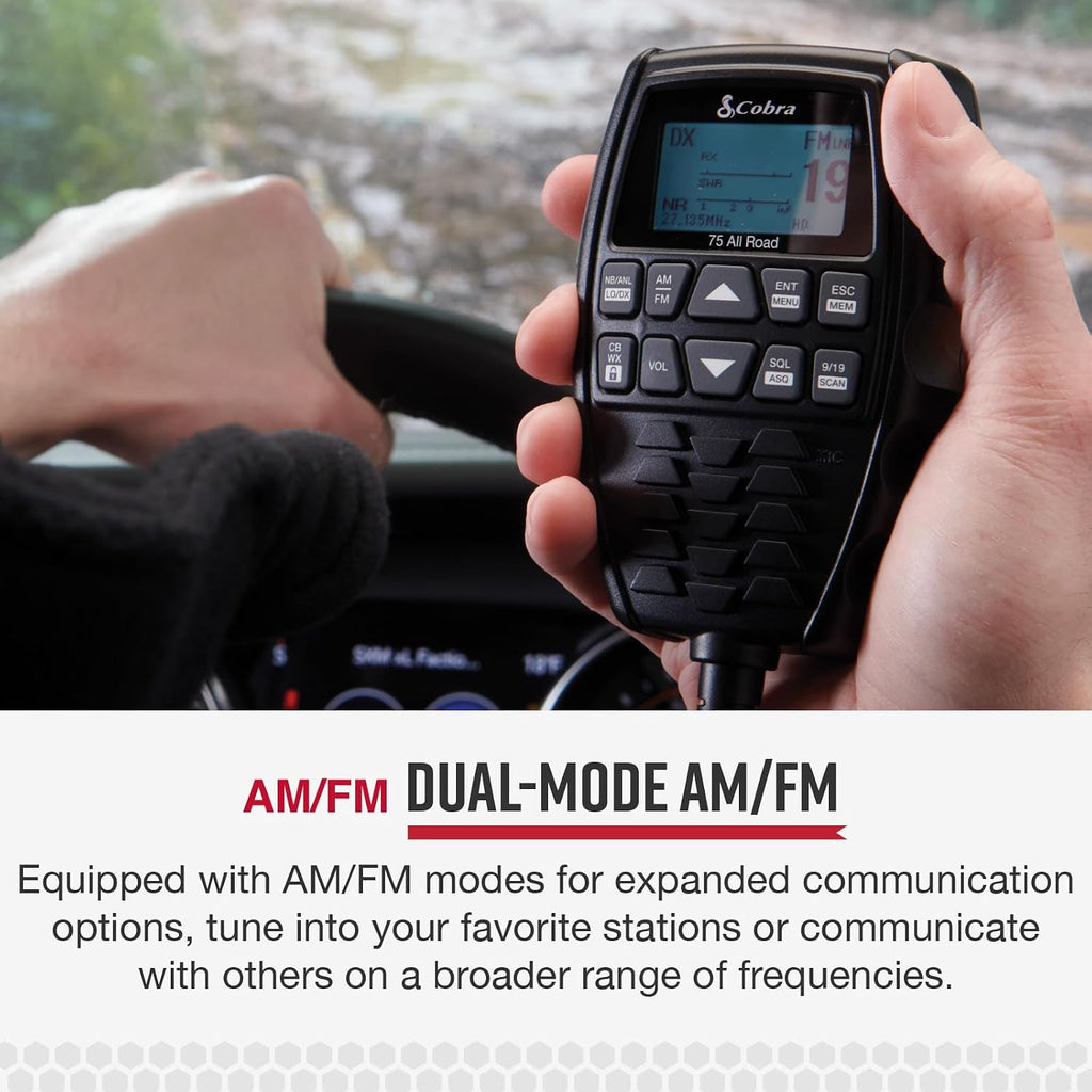 75 All Road CB Radio Wireless Microphone with Bluetooth Connectivity | AM/FM, Waterproof, Pack of 1