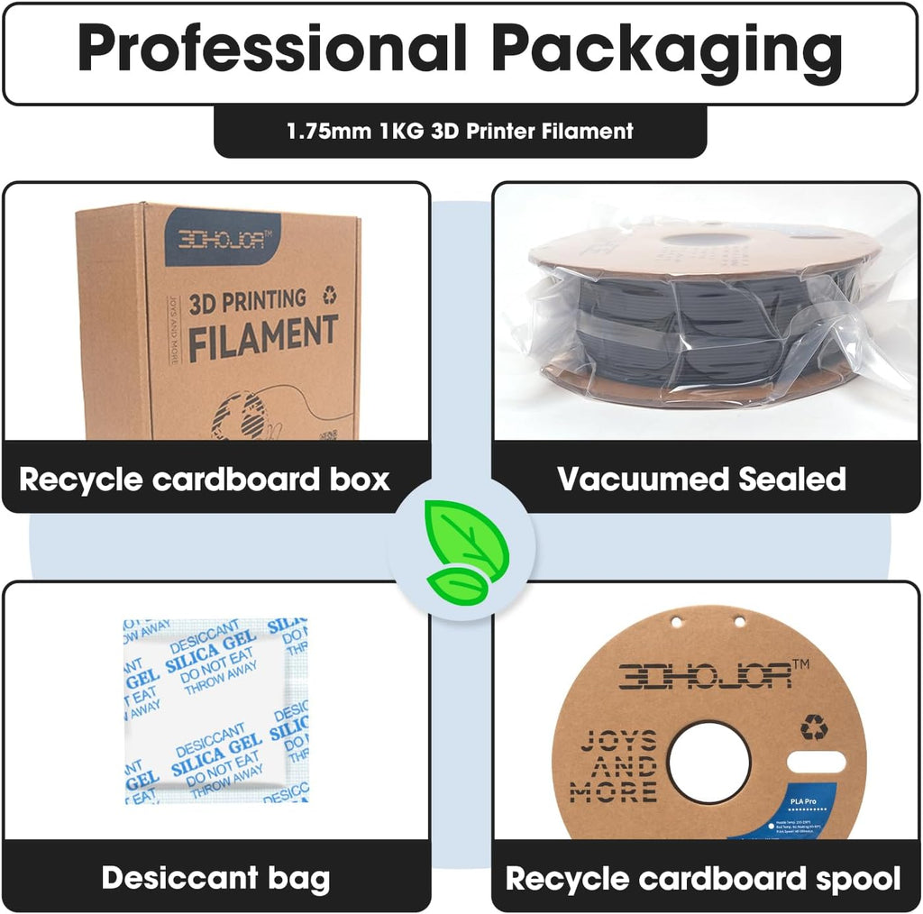 PLA Pro Filament 1.75mm (PLA+ Filament), 1kg 3D Printer PLA Filament, 3D Printing Filament, Cardboard Spool