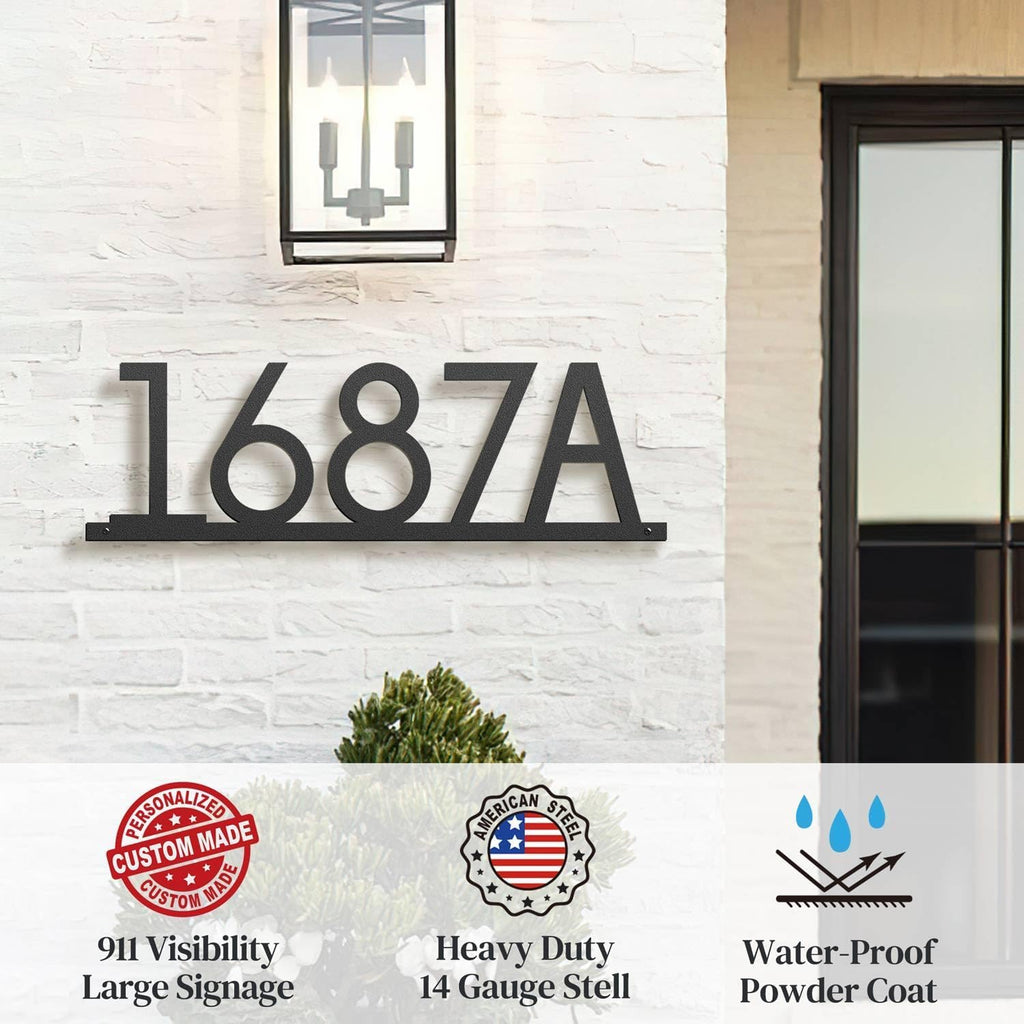 Modern House Numbers for Outside Personalized, Custom Metal Address Siqns for Houses, 5-9 Inch Large Number Address