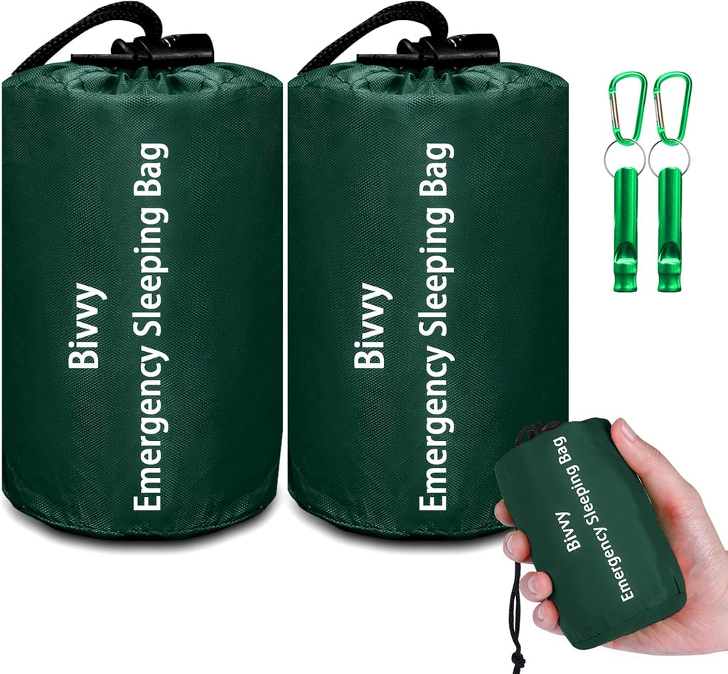Emergency Sleeping Bag Survival Bag, Cymuber Portable Waterproof Thermal Bivy Sacks Tac Bivvy Bags,Camping Mylar