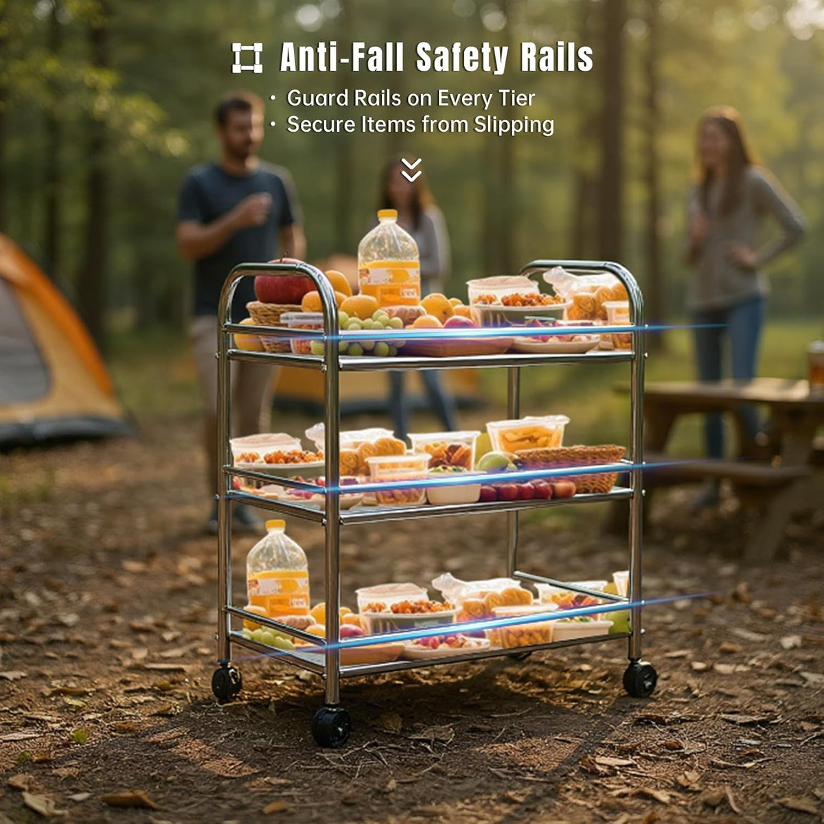 Heavy-Duty NSF 201 Stainless-Steel Rolling Cart