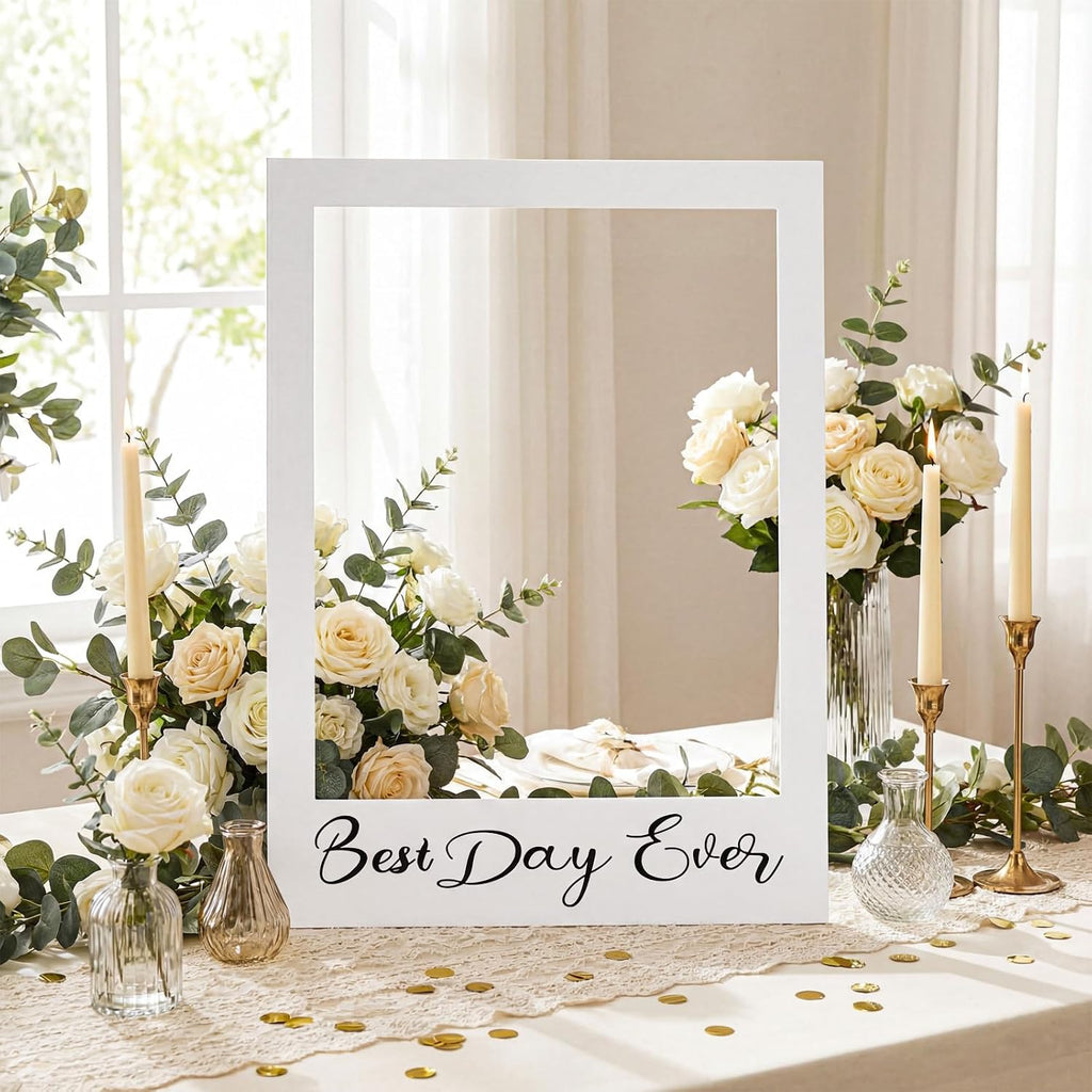 32 x 24 Inch Large Wedding Photo Booth Props Frame, Best Day Ever