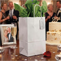 4.7x3x7.5 Mini Kraft Paper Bags with Handles, White, 100 Count Bulk — Small Kraft Gift Bags for Boutique Retail