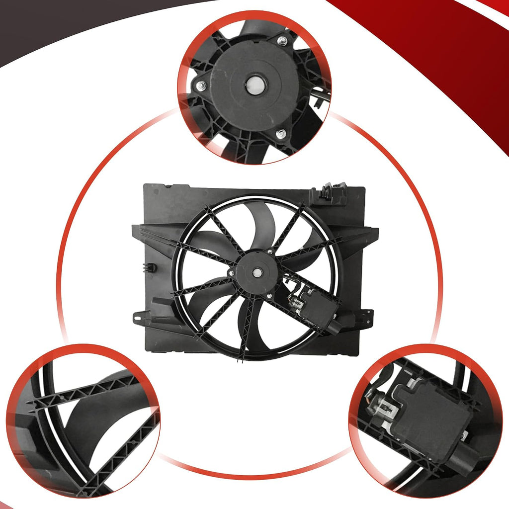 PartsFlow Engine Radiator Cooling Fan Assembly For 2005-2011 Lincoln Town Car For 2006-2011 Ford Crown Victoria For 2006-2011 Mercury Grand Marquis 621-353