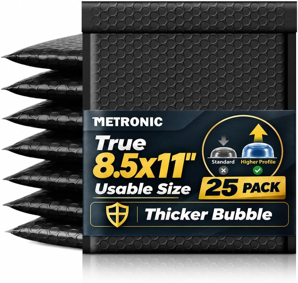 Bubble Mailers True 8.5x11" Usable Size Padded Envelopes 25 Pack