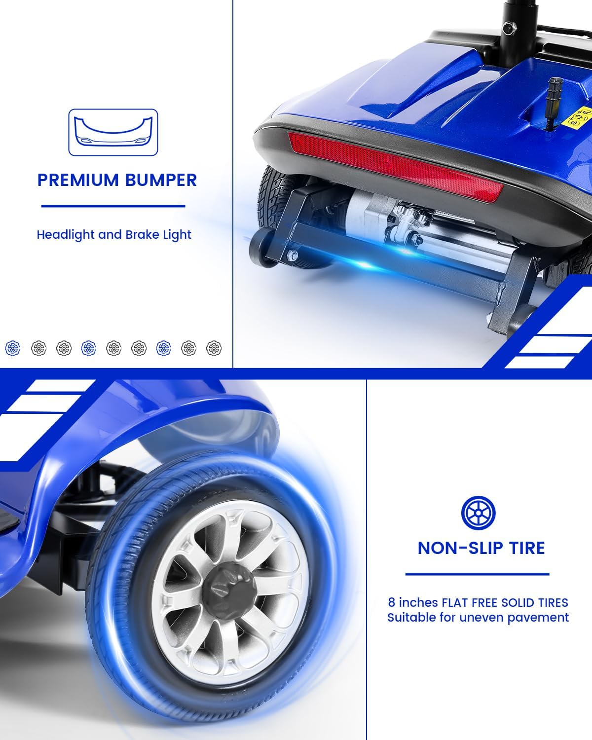 4 Wheel Electric Power Mobility Scooter for Adults, Electric Scooter for Seniors Folding Mobility Scooter -Max Speed
