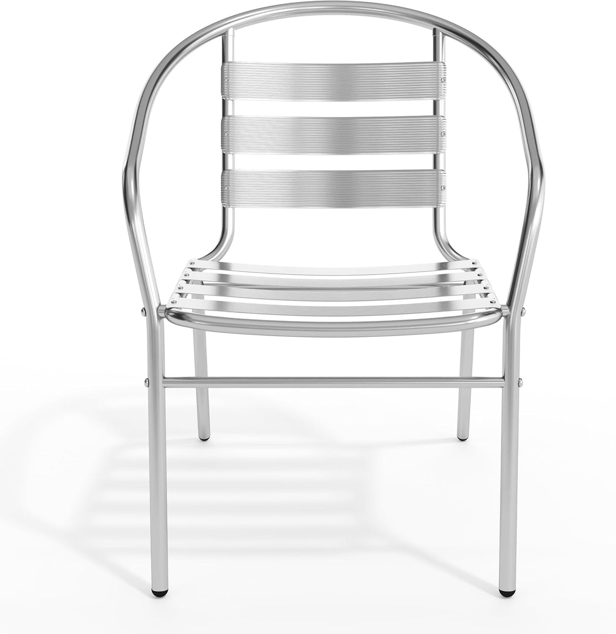 Aluminum Indoor-Outdoor Stack Chair with Triple Slat Back
