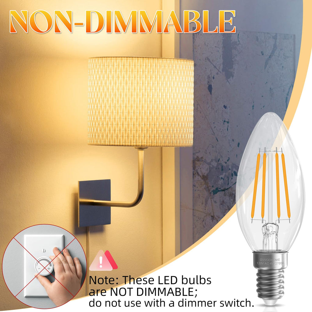 E12 Candelabra Bulb 40 watt Equivalent, E12 LED Bulb Soft White
