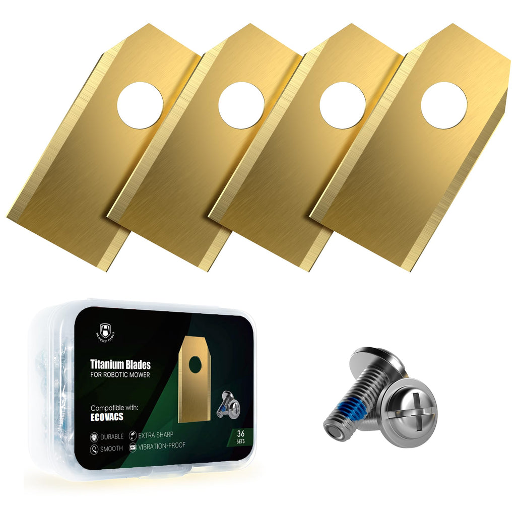 Headley Tools 36Pcs Titanium Replacement Blades Compatible for ECOVACS Goat All Series, Robust Replacement Robotic Lawnmower Blades, High-Performance Cutting