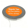 Width 1/2" Magnetic Strips with Foam Mounting Tape 30 Feet,Anisotropic Magnet Tape,Roll Package