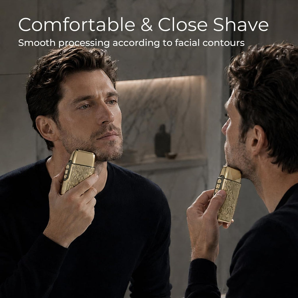 Foil Shaver for Men, Electric Razor, Face Shaver | Handles 1–2 mm Stubble, 3-Speed Motor for Coarse Thick Hair, Works