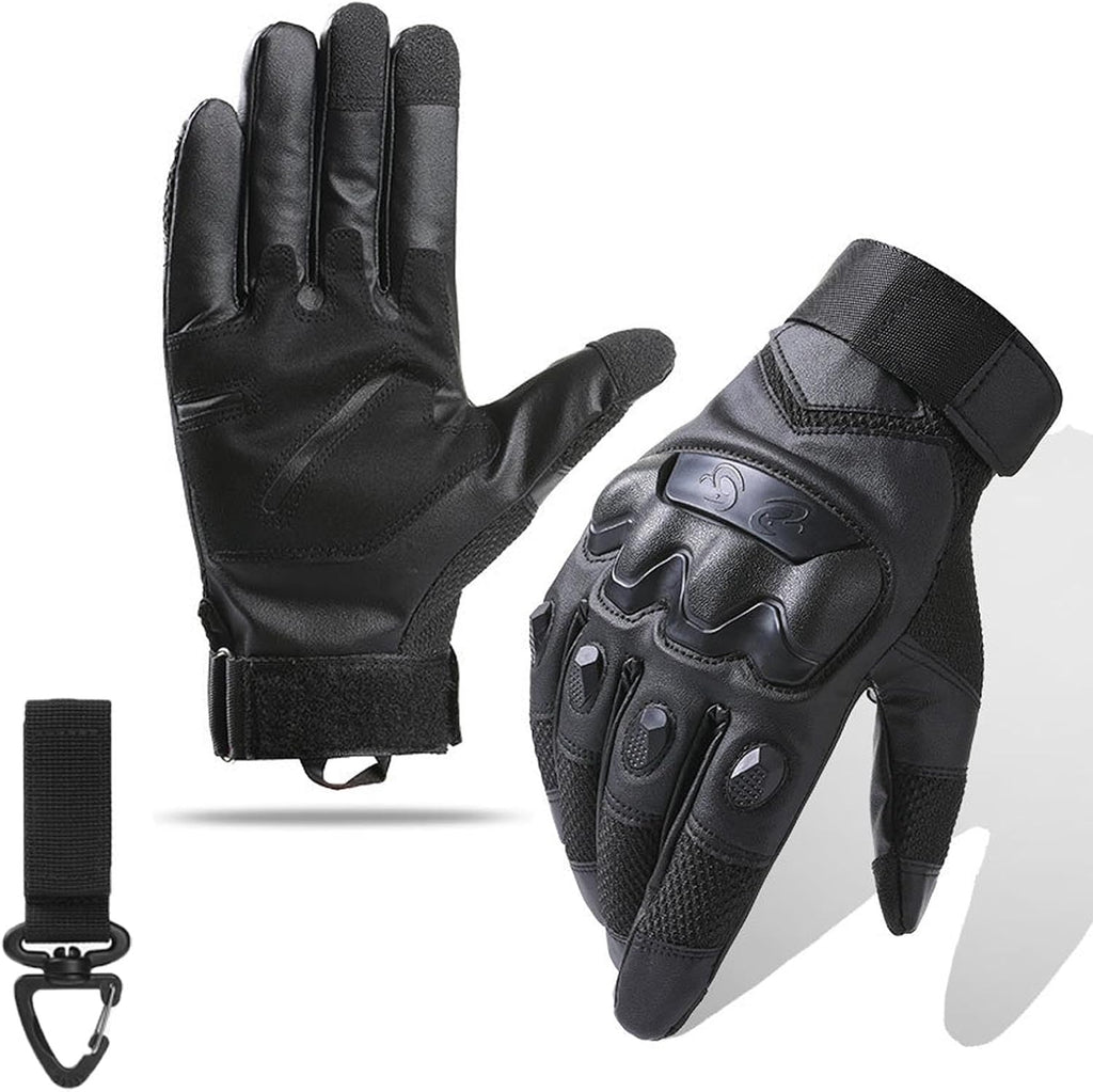 Tactical Gloves for Men Touchscreen Motorcycle Gloves with Hard Shell Leather Palm Padding for Outdoor Sports