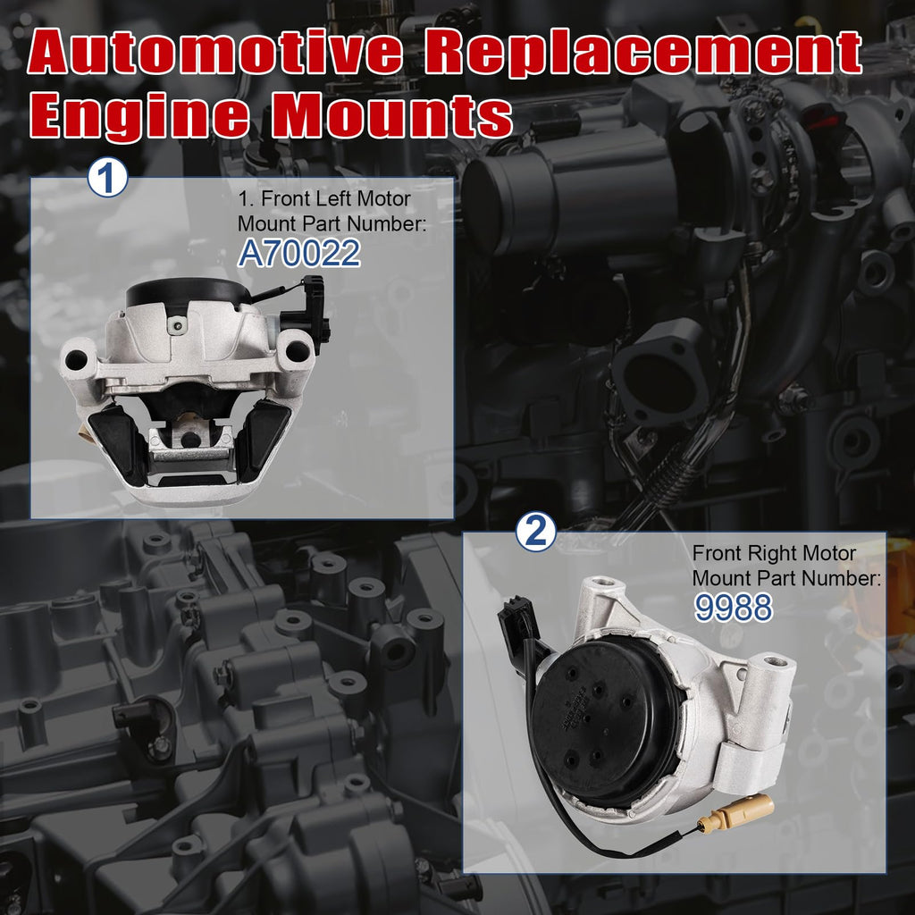 2Pcs Engine Motor Mount Compatible with A6 Quattro & for A7 Quattro
