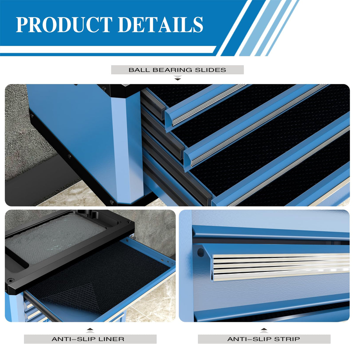 Portable 4-Drawer Tool Chest with Lock & Keys,Tool Box with Handle