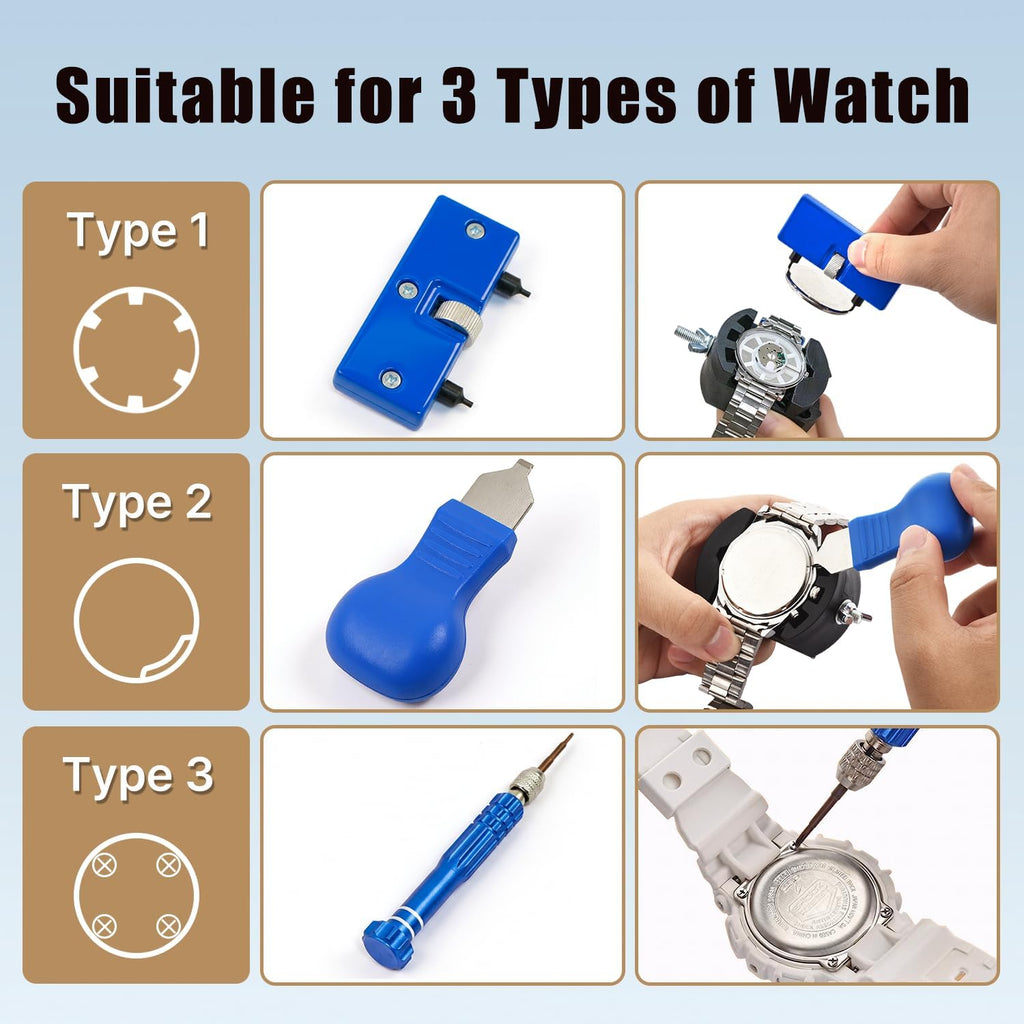 Watch Battery Replacement Kit: Professional Watch Repair Tools Set | Complete Watch Back Remover & Case Opener Tools