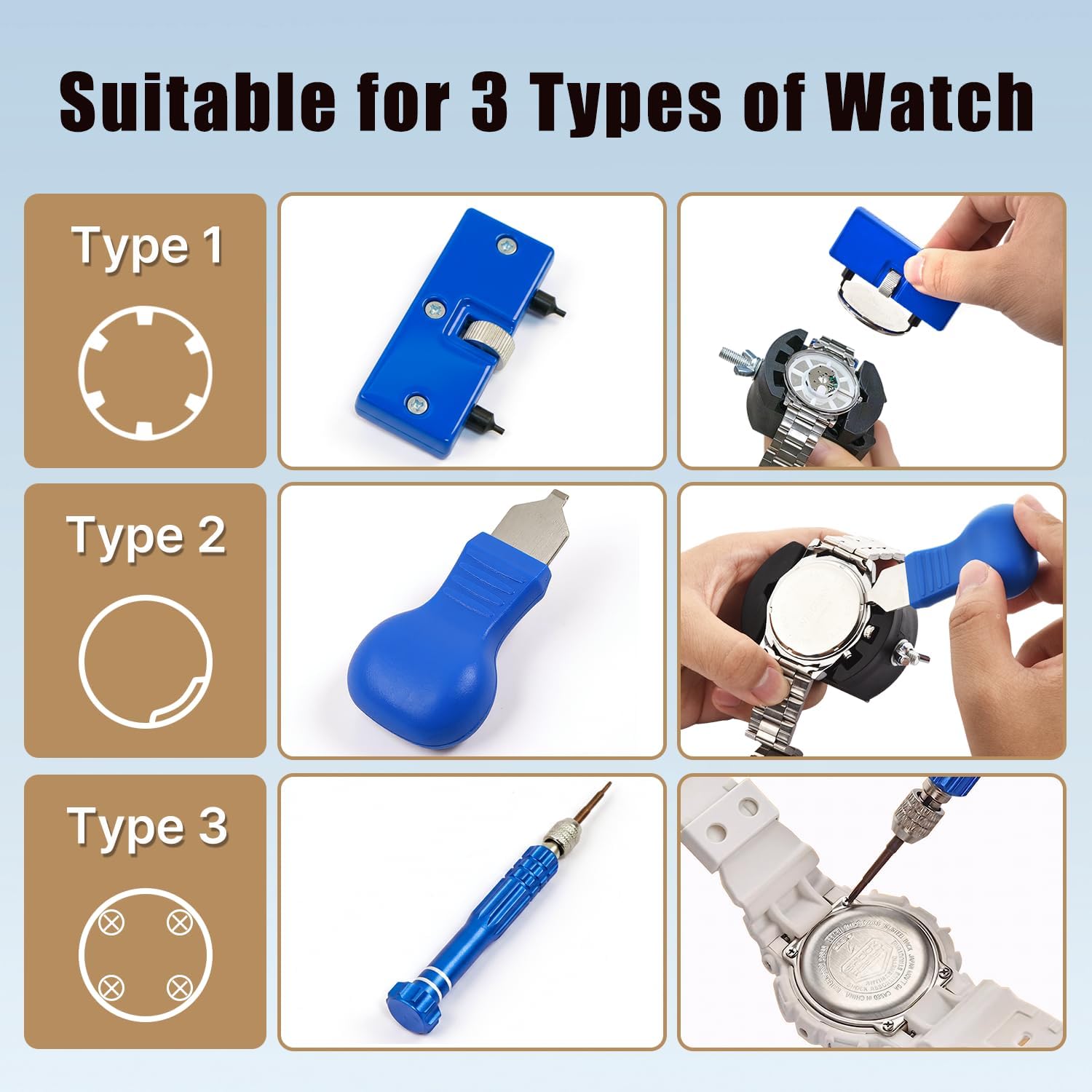 Watch Battery Replacement Kit: Professional Watch Repair Tools Set | Complete Watch Back Remover & Case Opener Tools