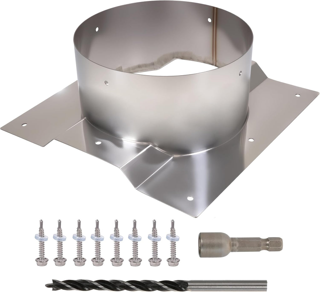 8 Inch Shipping Container Roof Vent Adapter 8" for Whirlybird Turbines, Round Chimney Caps and Corrugated Roof Window