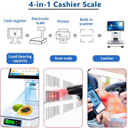 15.6" Commercial POS Cash Register Scale with Integrated Printer, Touchscreen, Barcode Scanner