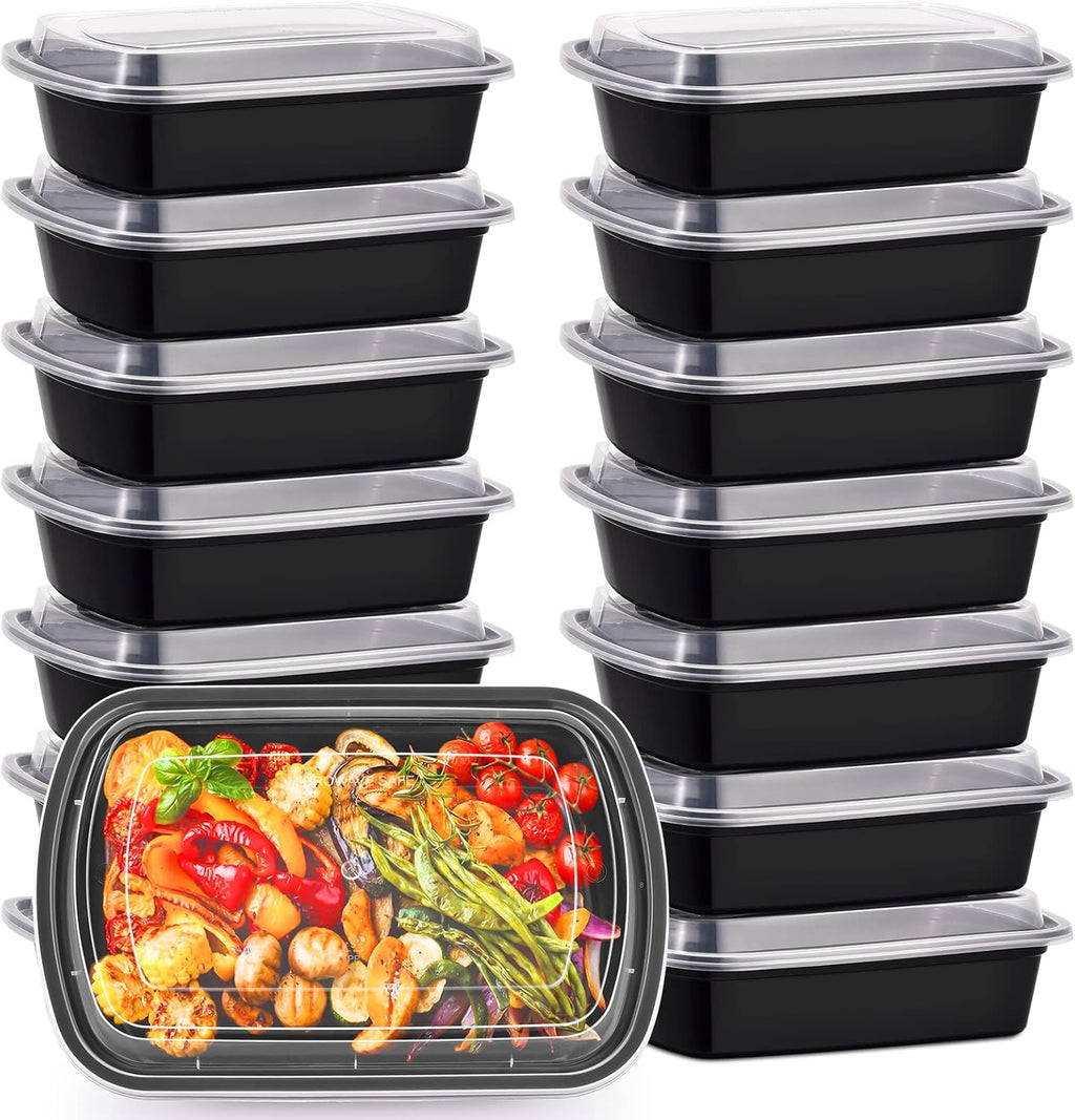 38oz Meal Prep Containers, Extra Large &Thick Food Storage Containers with Lids, Reusable Plastic,Disposable Bento