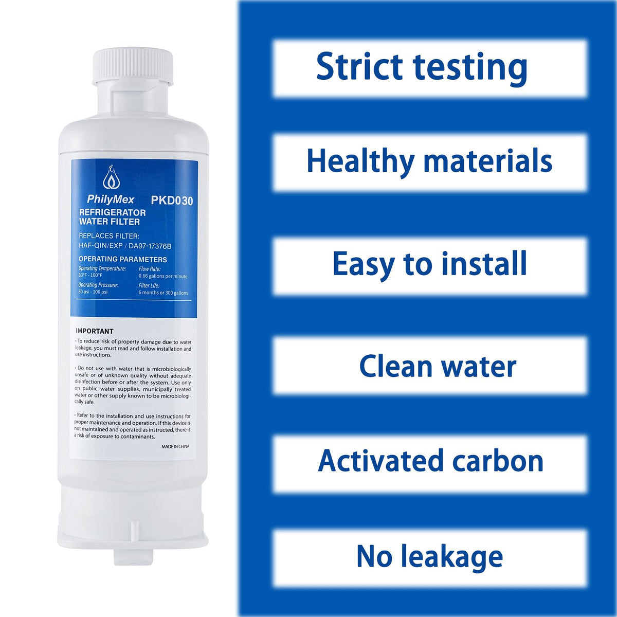 (3 Pack) DA97-17376B Water Filter for Sam&sung RF23R6201SR(/AA), RF27T5241SR(/AA), RF27T5501SR(/AA)