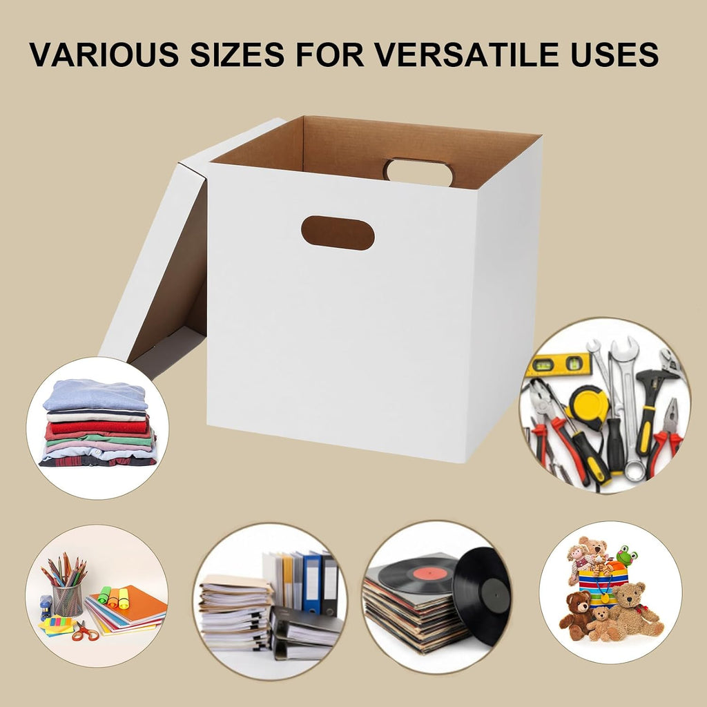13.4x13x13 Moving Box Set of 7, Reinforced Handles with Removable Lid, Corrugated Boxes for Packaging, Moving
