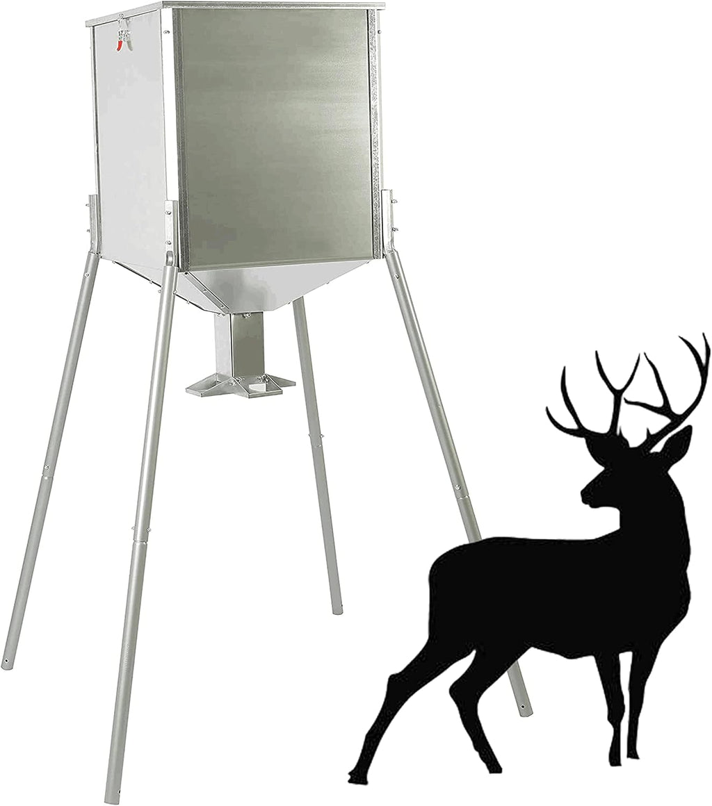 Steel 450LB Capacity Big Game Gravity Metal Deer Feeder Galvanized Hunting w/o Foot Kit Tripod Feeder