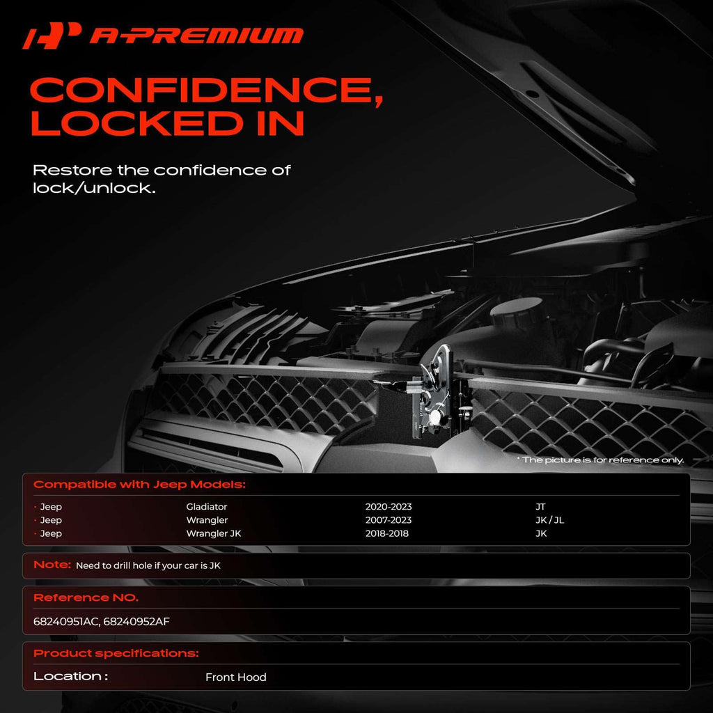 A-Premium Hood Latch Lock Compatible with Jeep