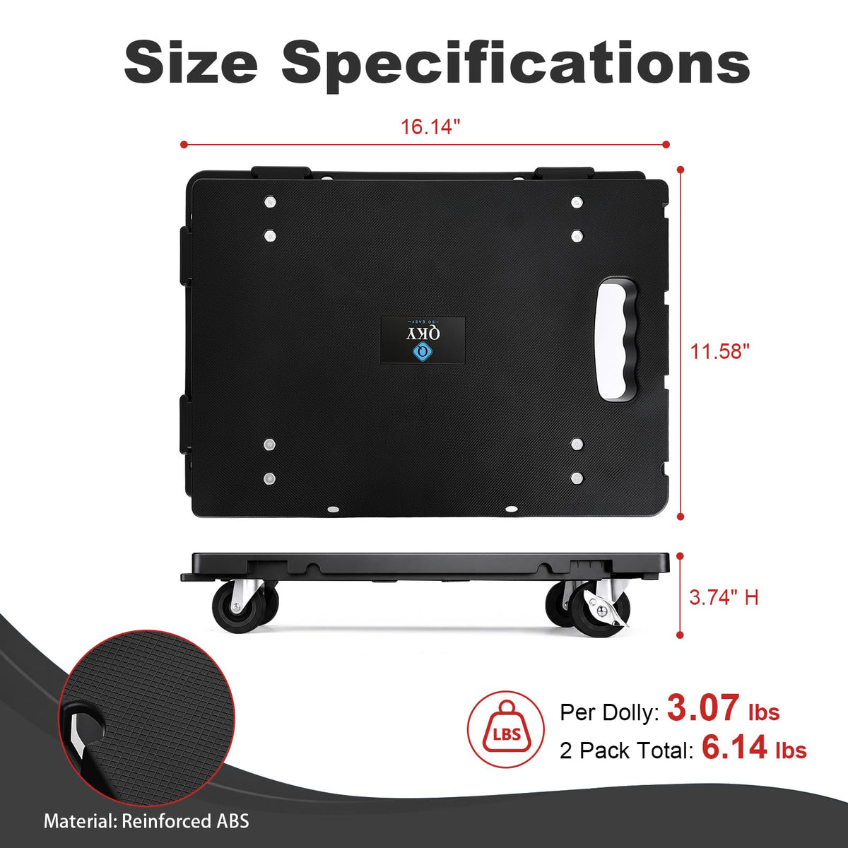 Furniture Dolly 2 Pack, 440LBS per Dolly Flat Moving Cart with Wheels