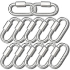 2.3IN Quick Link,Heavy Duty Locking Carabiner (12PCS,Silver)