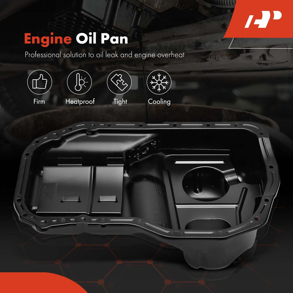 A-Premium Engine Oil Pan Sump with Drain Plug Compatible with Mitsubishi