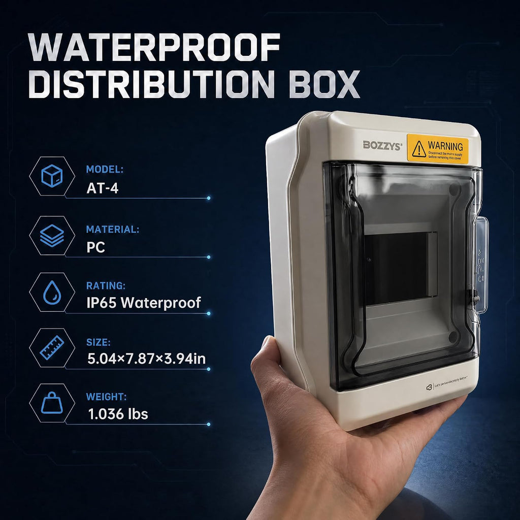 4-Way Din Rail Enclosure | Outdoor Electrical Box IP65 Waterproof