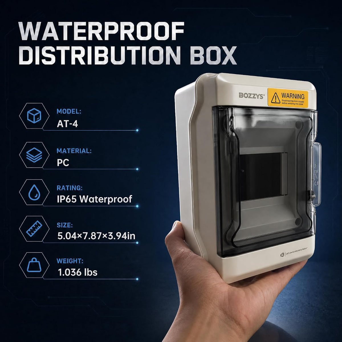 4-Way Din Rail Enclosure | Outdoor Electrical Box IP65 Waterproof