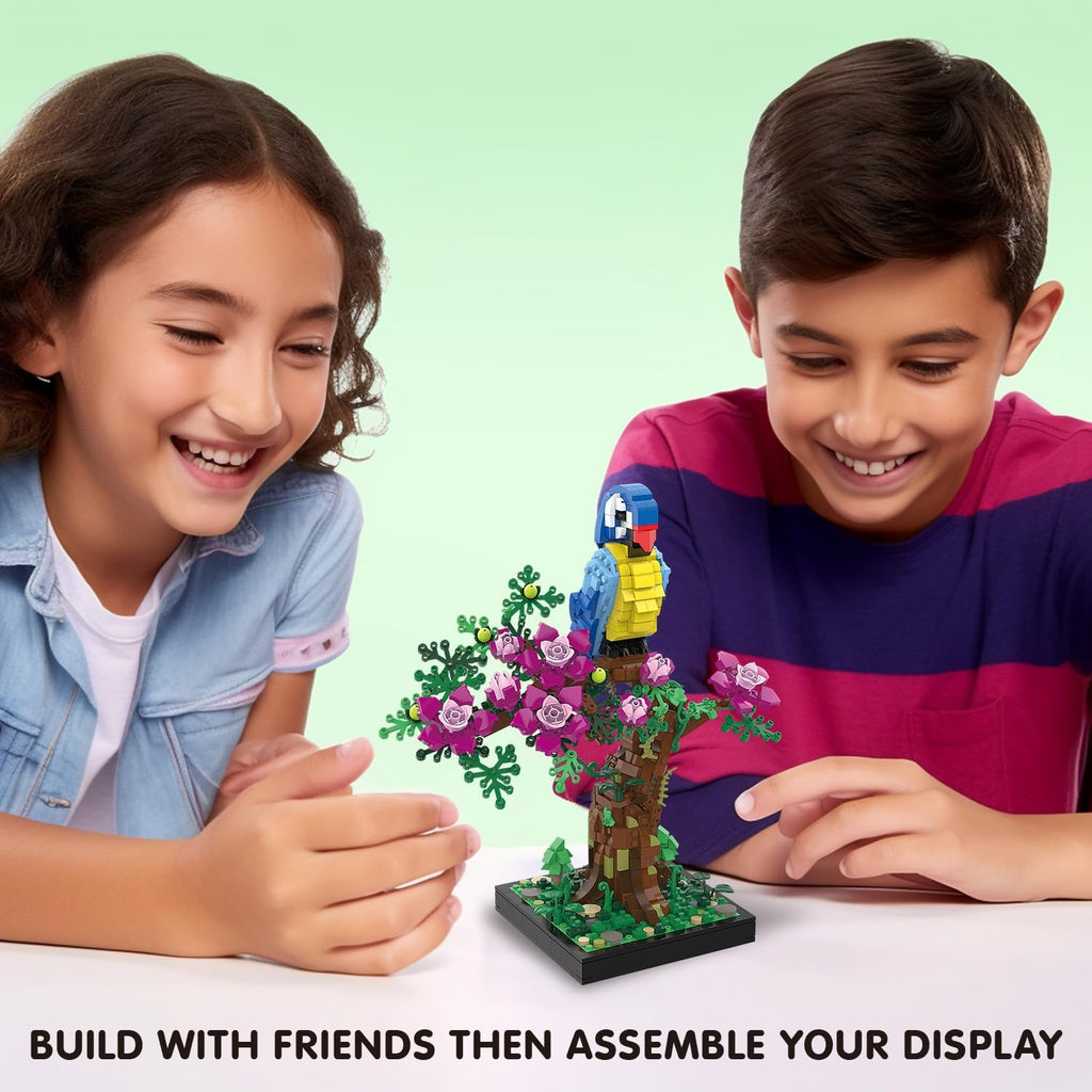 Micro Brick Flower Parrot Toy Building Sets, Home Decor and Office Art Creative Gift, DIY Plant Model for Adults, for