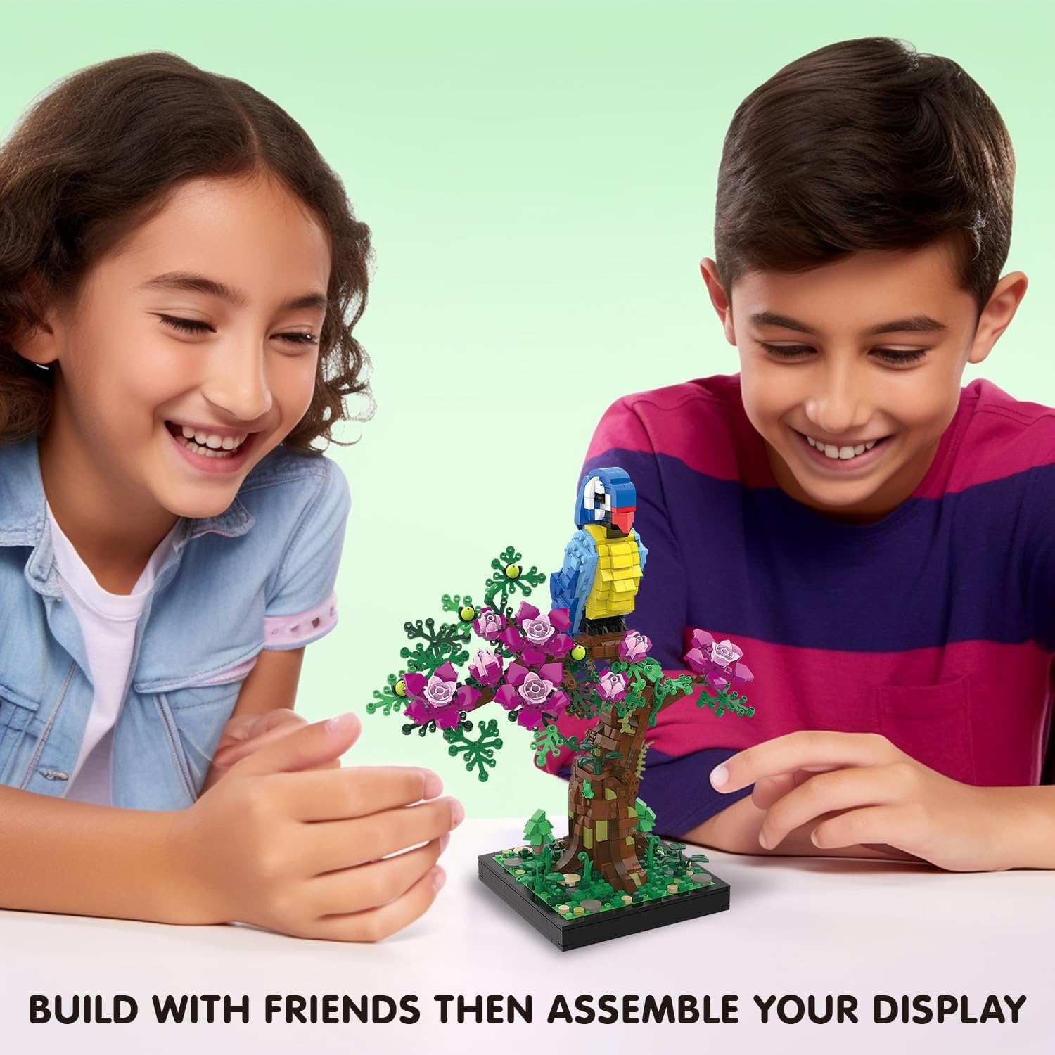 Micro Brick Flower Parrot Toy Building Sets, Home Decor and Office Art Creative Gift, DIY Plant Model for Adults, for