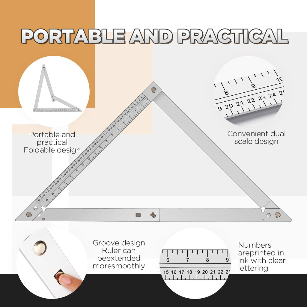 Relaxweex 24 Inch Folding Triangle Ruler Aluminum Framing Square