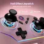 Wireless PC Controller with Hall Effect Joysticks & Triggers, 1000Hz Polling Rate, Switch Controller for