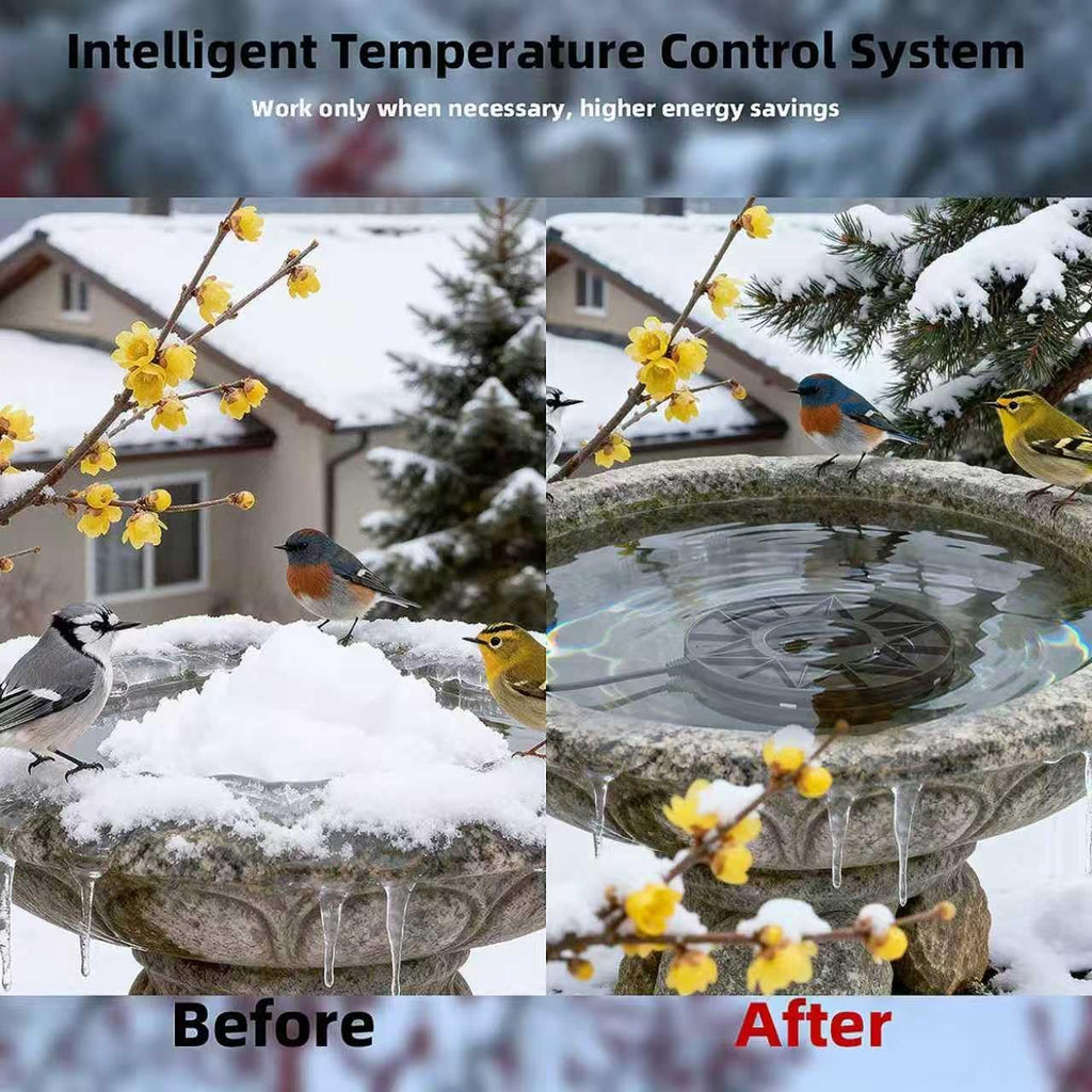 70W Bird Bath Heater for Outdoor in Winter, Heater Pond De-Icer with Thermostat,Chicken Water Heater Black