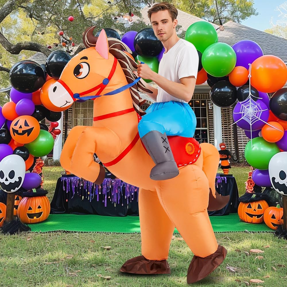 Inflatable Horse Costume Halloween Blow up Costumes for Adult Men Women