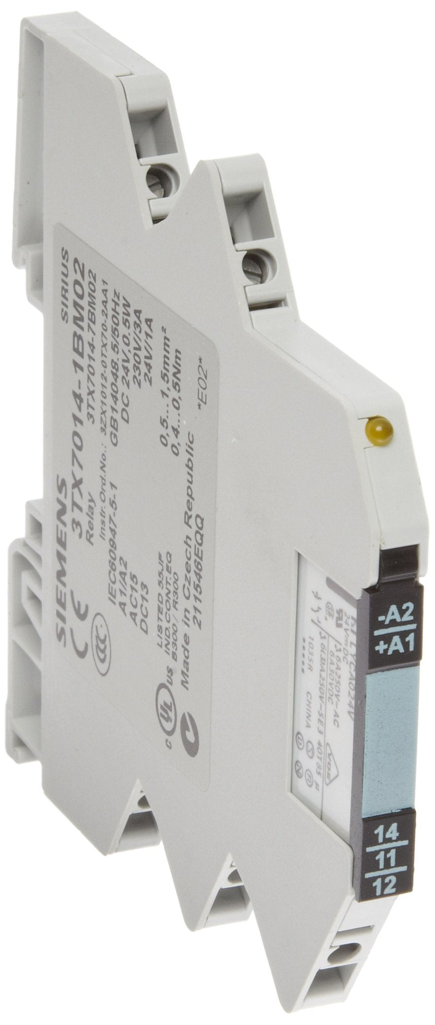 Interface Relay, Plug-in, Narrow Design, Screw Terminal, Plug-in Socket Interface Relay, Hard Gold Plated Contacts, 1 CO Contact, 6.2mm Width, 24VDC Control Supply Voltage
