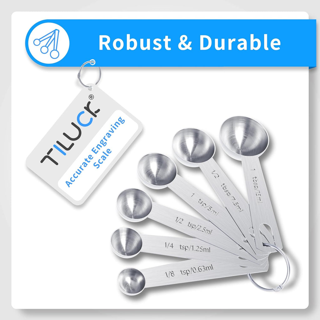 Stainless Steel Measuring Cups & Spoons Set,Coffee Scoop Spoon,Kitchen Gadgets for Cooking & Baking,Set of