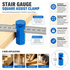 Tall Stair Gauges for Framing Square, Framing Jig for Speed Square, Blue