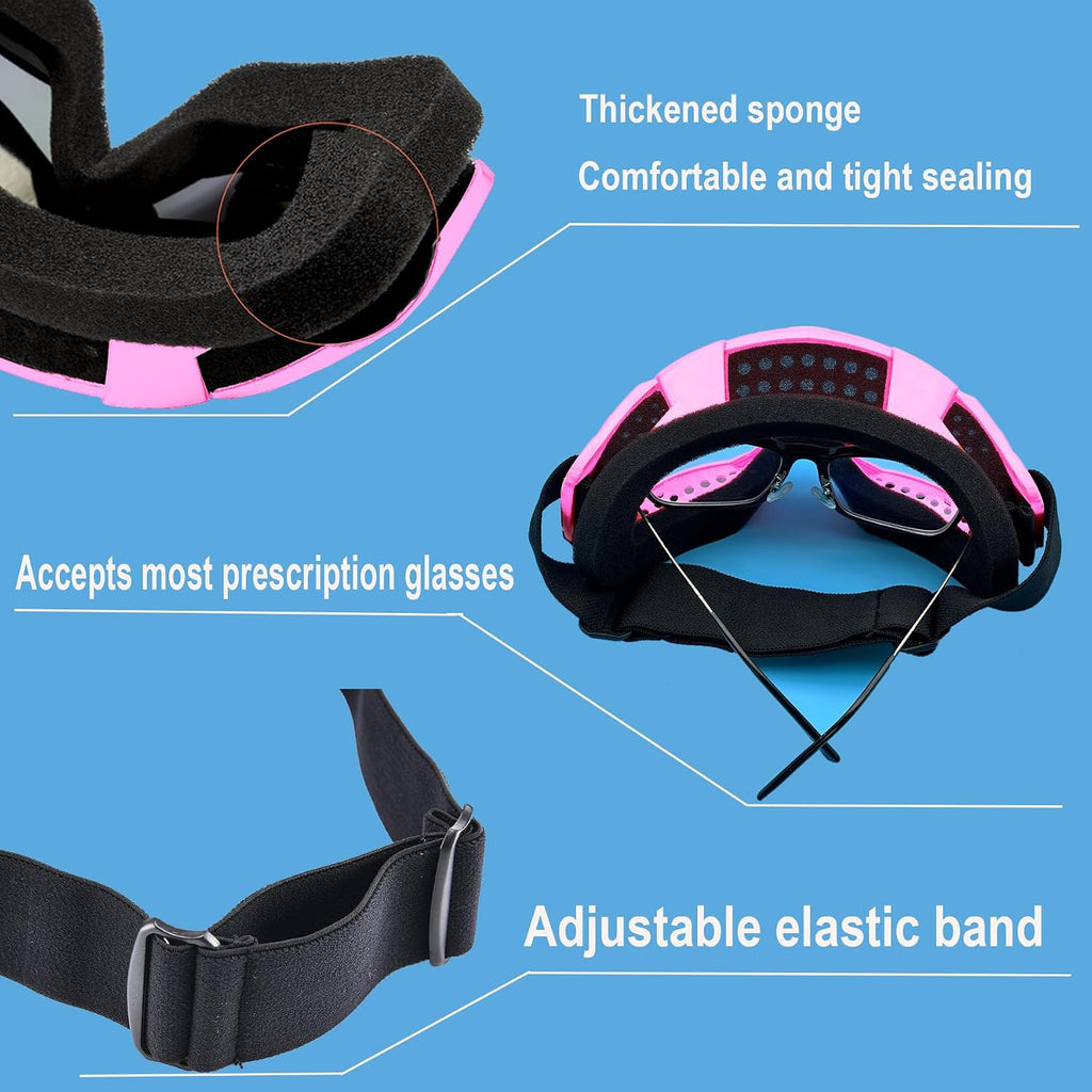 Ski Goggles, Snowboard Motorcycle Goggles with Ski Mask Balaclava Face Mask for Men Women Skiing,Motorcycle & Riding