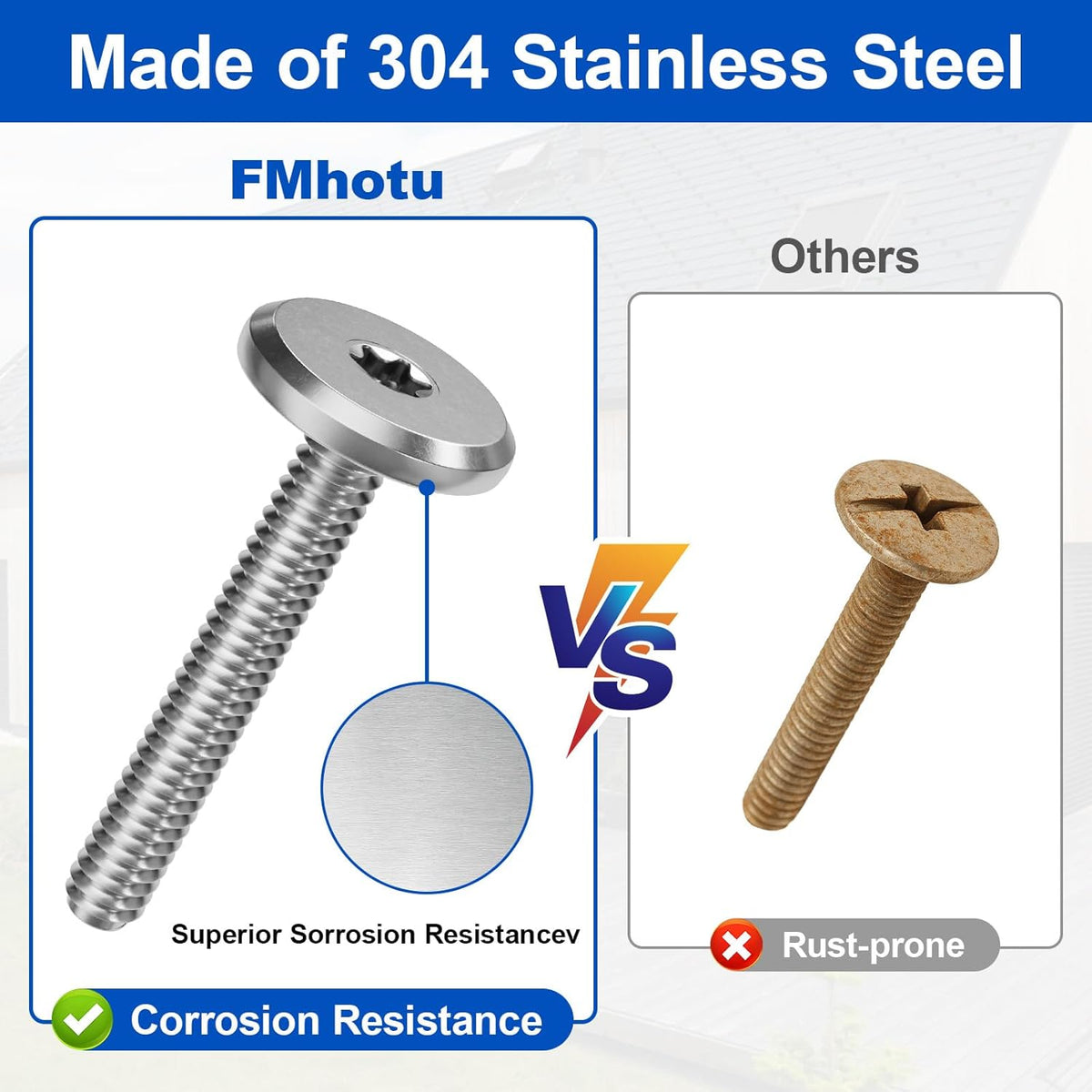 Combo Sidewalk Screws Bolts 1/4" X 2" 100-Pack Hurricane Shutter Hardware